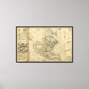 Map of North America by Herman Moll (1715) Canvas Print