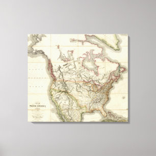Map of North America Canvas Print