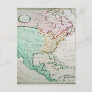 Map of North America Postcard