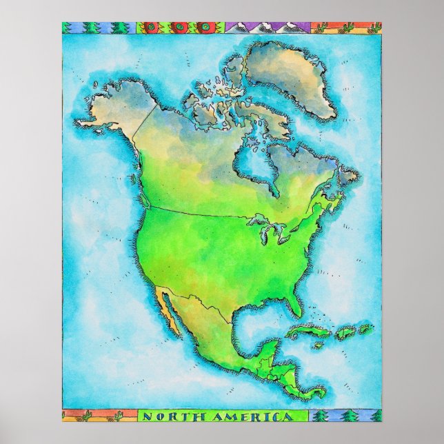 Map of North America Poster (Front)