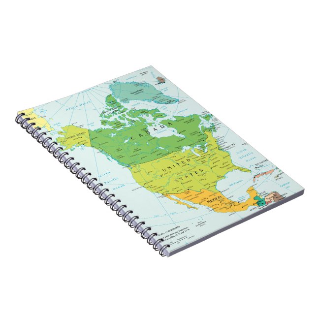 Map of North-America Spiral Notebook (Right Side)