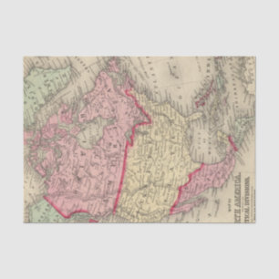 Map Of North America Tissue Paper