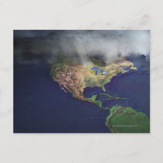Map of North America with fog Postcard