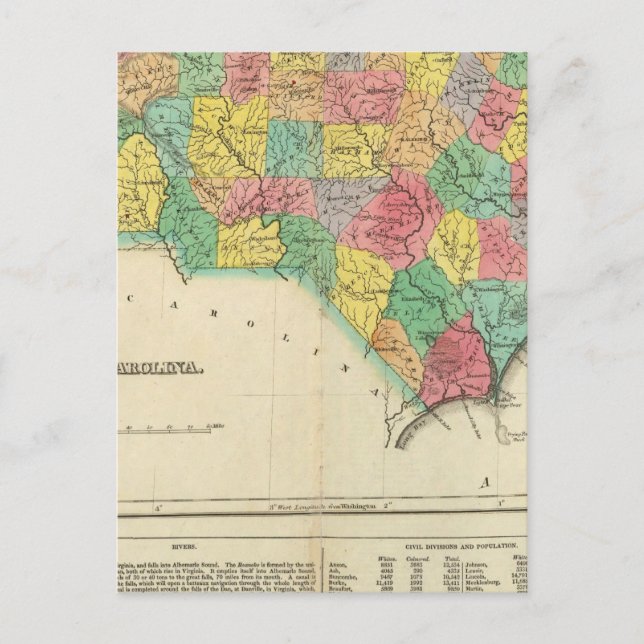 Map Of North Carolina Postcard (Front)