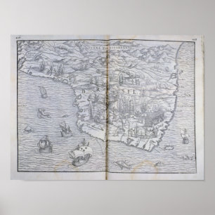 Map of North-eastern Brazil Poster