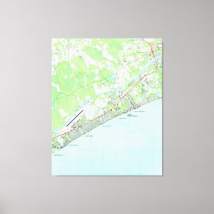 Map of North Myrtle Beach South Carolina (1990) Canvas Print