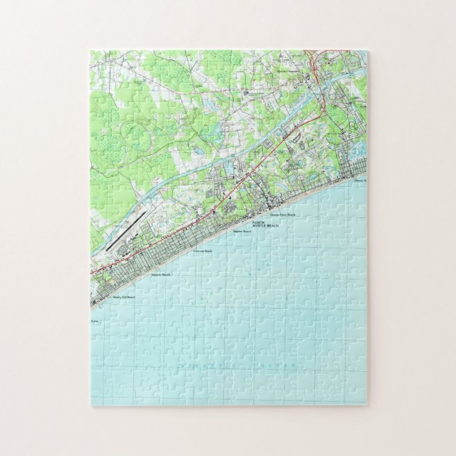 Map of North Myrtle Beach South Carolina (1990) Jigsaw Puzzle (Vertical)