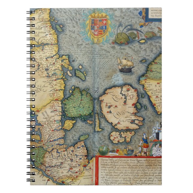 Map of Northern Europe, from 'Civitates Orbis Terr Spiral Notebook (Front)