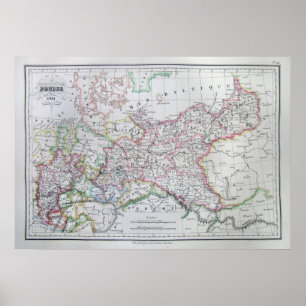 Map of Northern Germany or Prussia Poster