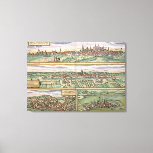 Map of Nuremberg, Ulm, and Saltzburg, from 'Civita Canvas Print