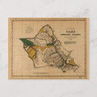 Map of Oahu, Hawaiian Island (1881)