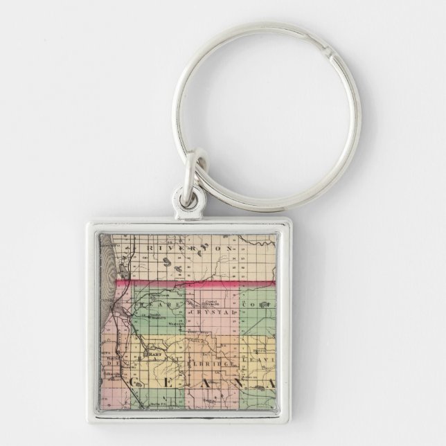 Map of Oceana County, Michigan Key Ring (Front)
