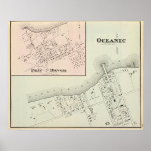 Map of Oceanic and Fair Haven, NJ Poster