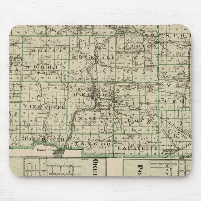Map of Ogle County, Polo and Oregon Mouse Pad (Front)
