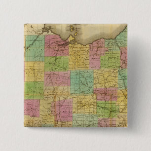 Map of Ohio 2 15 Cm Square Badge