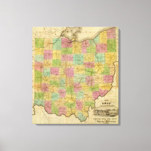 Map of Ohio Canvas Print