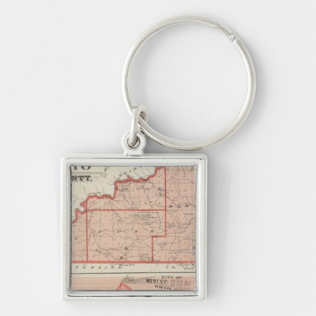 Map of Ohio County with City of Rising Sun Key Ring (Front)