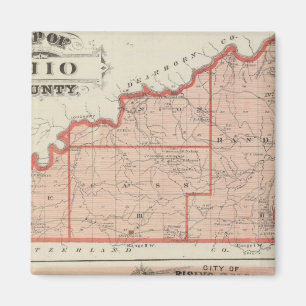 Map of Ohio County with City of Rising Sun Magnet