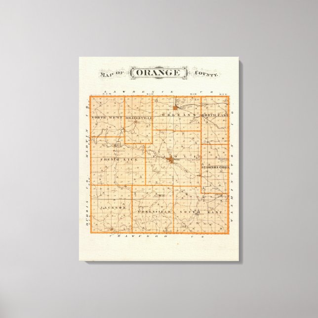 Map of Orange County Canvas Print (Front)