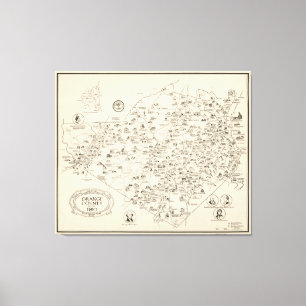 Map of Orange County, New York before 1810 Canvas Print