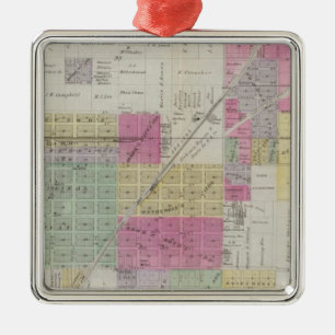 Map of Osage City, Kansas Metal Tree Decoration