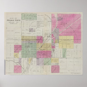 Map of Osage City, Kansas Poster