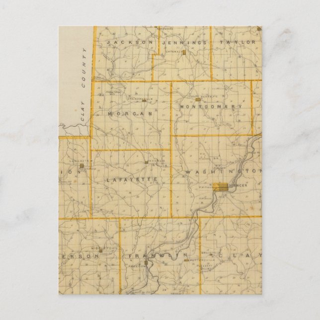 Map of Owen County Postcard (Front)