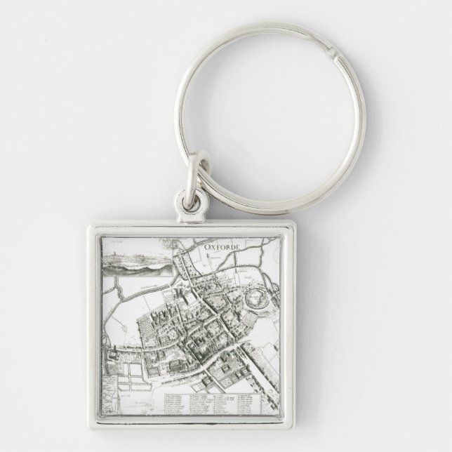 Map of Oxford, 1643 Key Ring (Front)
