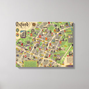 Map of Oxford, England (British Railways) Canvas Print