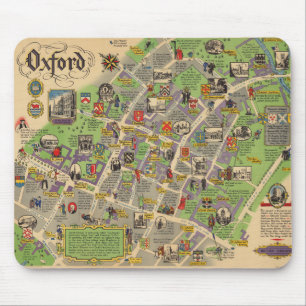 Map of Oxford, England (British Railways) Mouse Pad