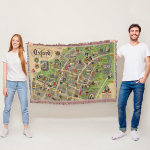 Map of Oxford, England (British Railways) Throw Blanket