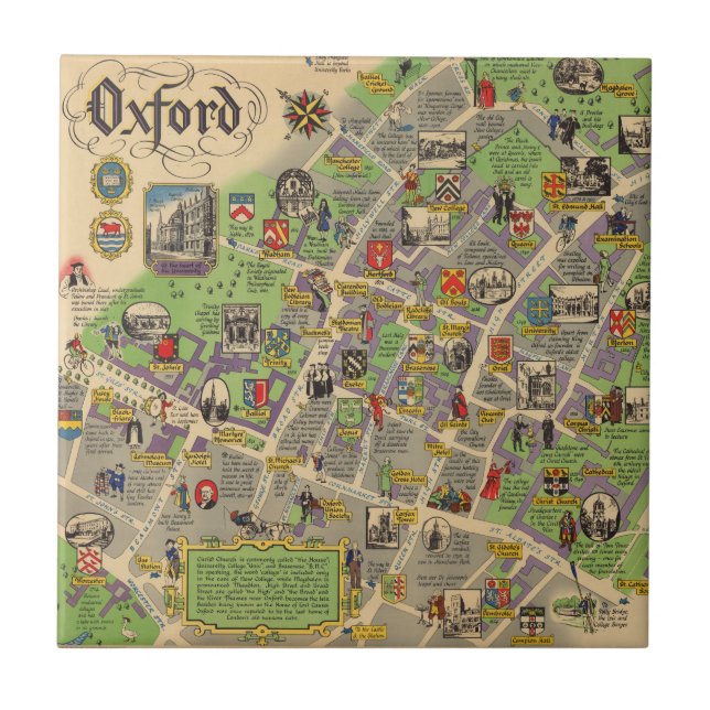 Map of Oxford, England (British Railways) Tile (Front)