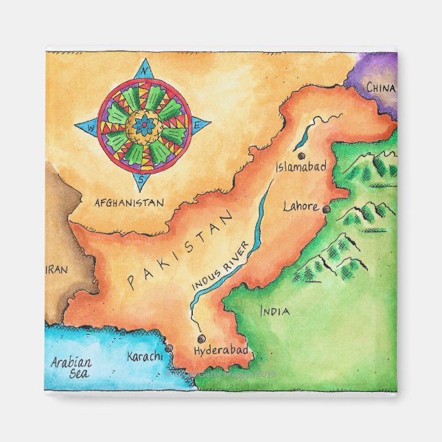 Map of Pakistan Magnet (Front)