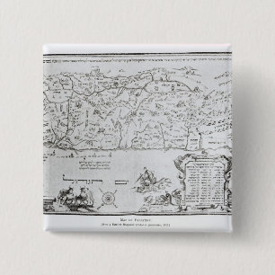 Map of Palestine, from a Passover Haggadah 15 Cm Square Badge