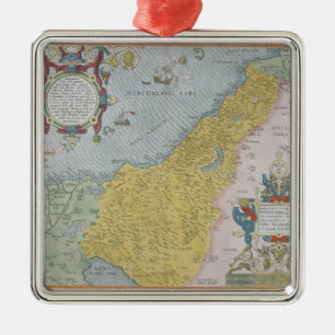 Map of Palestine Metal Tree Decoration