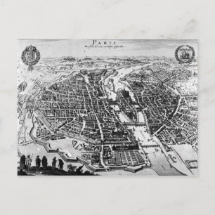 Map of Paris, 1620 Postcard