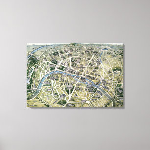 Map of Paris during the 'Grands Travaux' Canvas Print