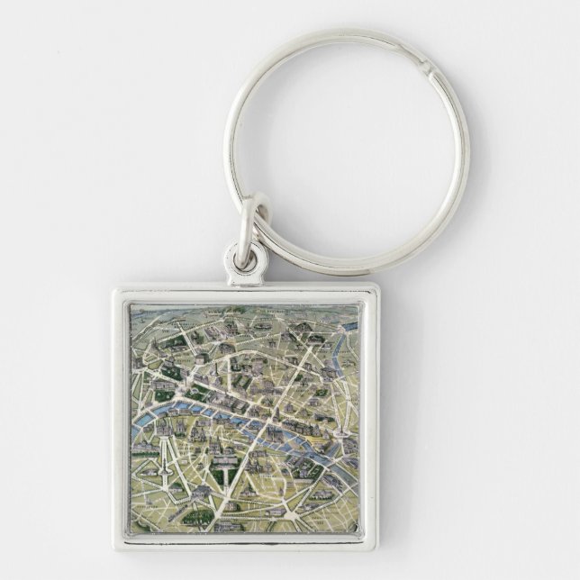 Map of Paris during the period of the Grands Key Ring (Front)