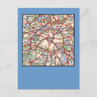 Map of Paris Postcard