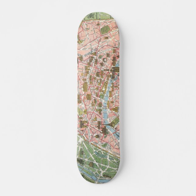 Map of Paris Skateboard Oldschool (Front)