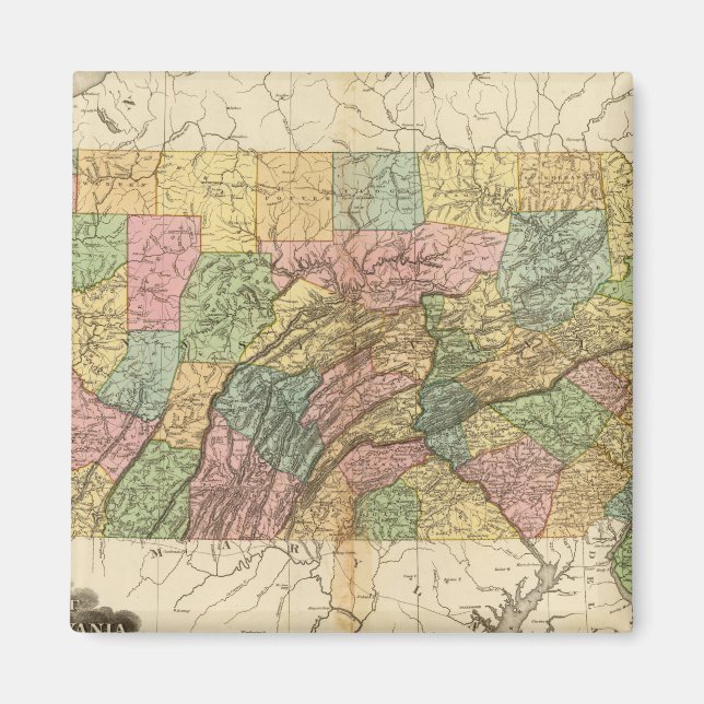 Map of Pennsylvania and New Jersey Magnet (Front)