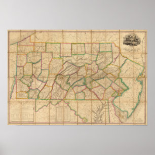 Map of Pennsylvania Poster