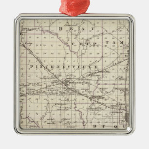 Map of Perry County, Nashville and Carmi Metal Tree Decoration