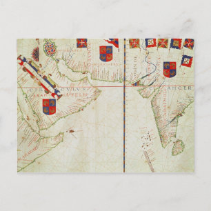 Map of Persia, Arabia and India Postcard