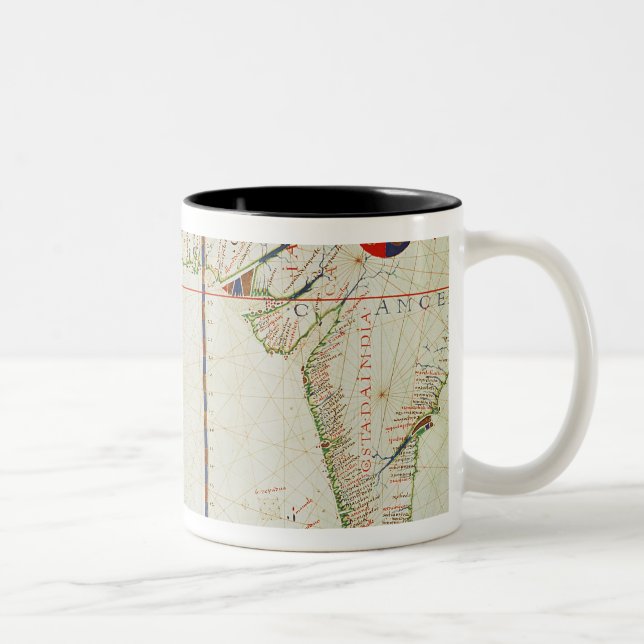 Map of Persia, Arabia and India Two-Tone Coffee Mug (Right)