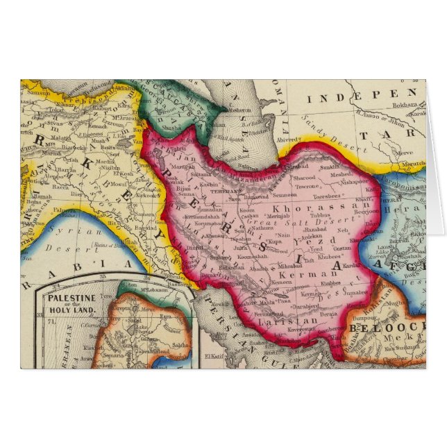 Map of Persia, Turkey In Asia Afghanistan (Front Horizontal)