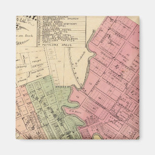Map of Petaluma City 1877 Magnet