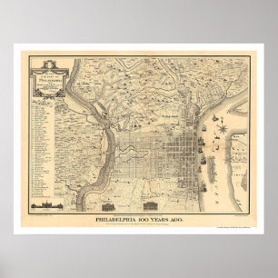 Map of Philadelphia as it was in 1776 by Varte Poster