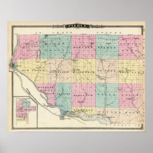 Map of Pierce County and Ellsworth Poster