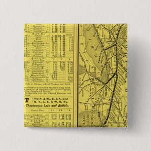 Map of Pittsburgh and Western Railway 15 Cm Square Badge